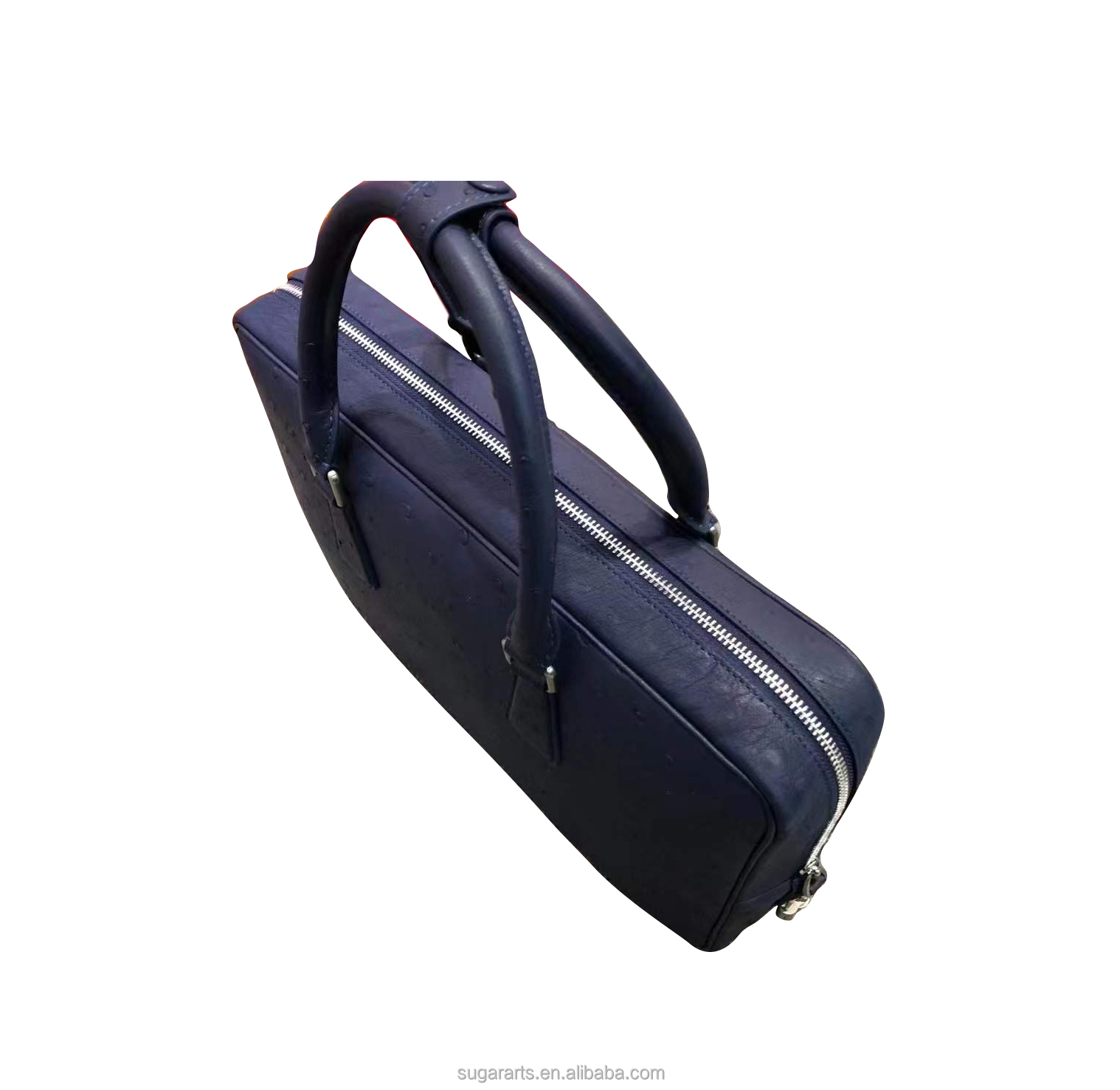 South Africa ostrich embossed leather Cowhide inner material bags key lock briefcase for men