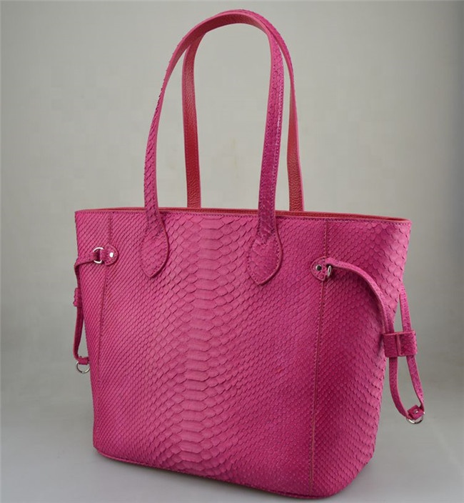 Real python snake skin lady tote bag luxury python leather handbag