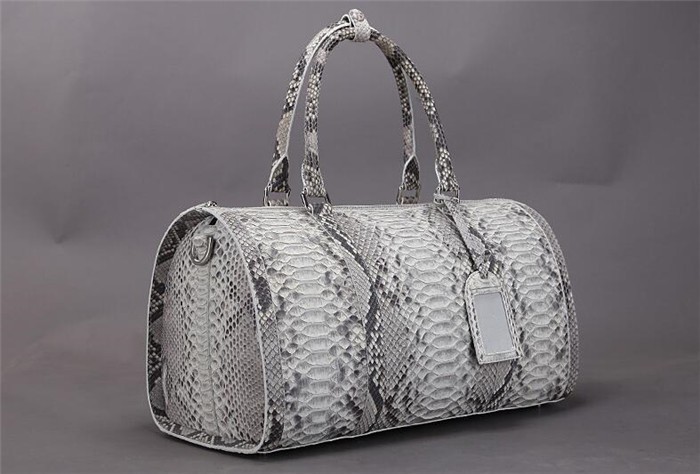 Vintage Design Custom Python Leather Duffle Bags Men Gym Bag for Travelling