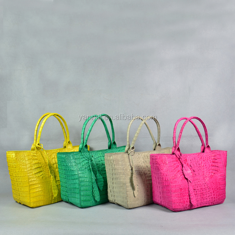 Exotic bags luxury crocodile tote bags women shopping bags genuine leather handbags hand made female purse
