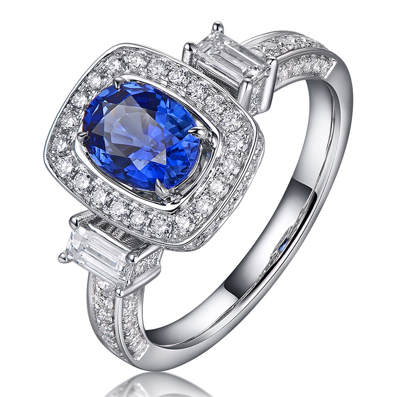 Custom 1.14 Ct Royal Sapphire 18K White Gold Ring  With Joyas Chapadas Luxury Jewelry