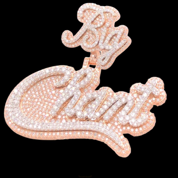 New Custom Necklace Pendant Logo Moissanite Rose Gold Diamond Pendant Hip Hop Chain Pendant Iced Out