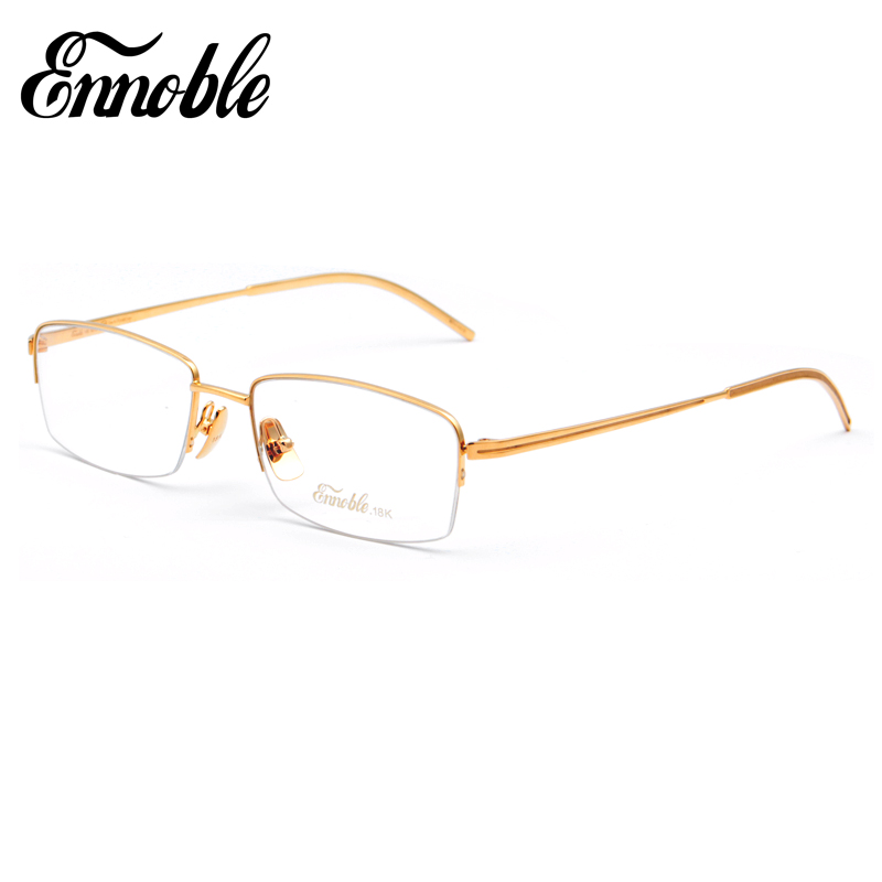 Fashion 18K Gold Half Glasses Men's Business Casual Eyewear Frames EH008
