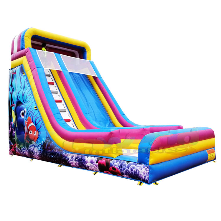 Customized outdoor playground amusement park Giant inflatable ocean slide with Ocean Ball Pool for s